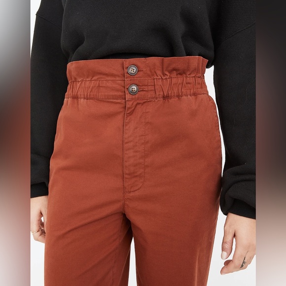 ❌SOLD ❌NWT Madewell Paperbag Tapered Pants in Red Rust - 4 - Picture 4 of 10
